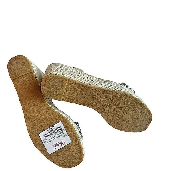 Zara Braided Gold Platform Wedge Esapadrille - Picture 7 of 12